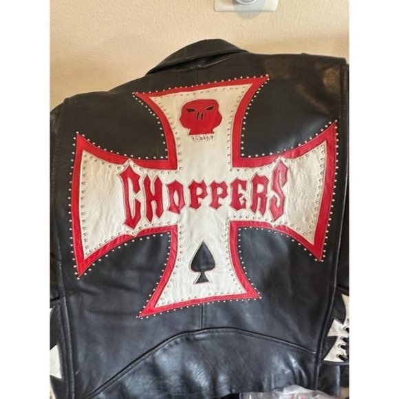 Tribe America Mens Moto Jacket Coat Leather Iron Cross Black Sz 48 Live To Ride - Picture 4 of 13